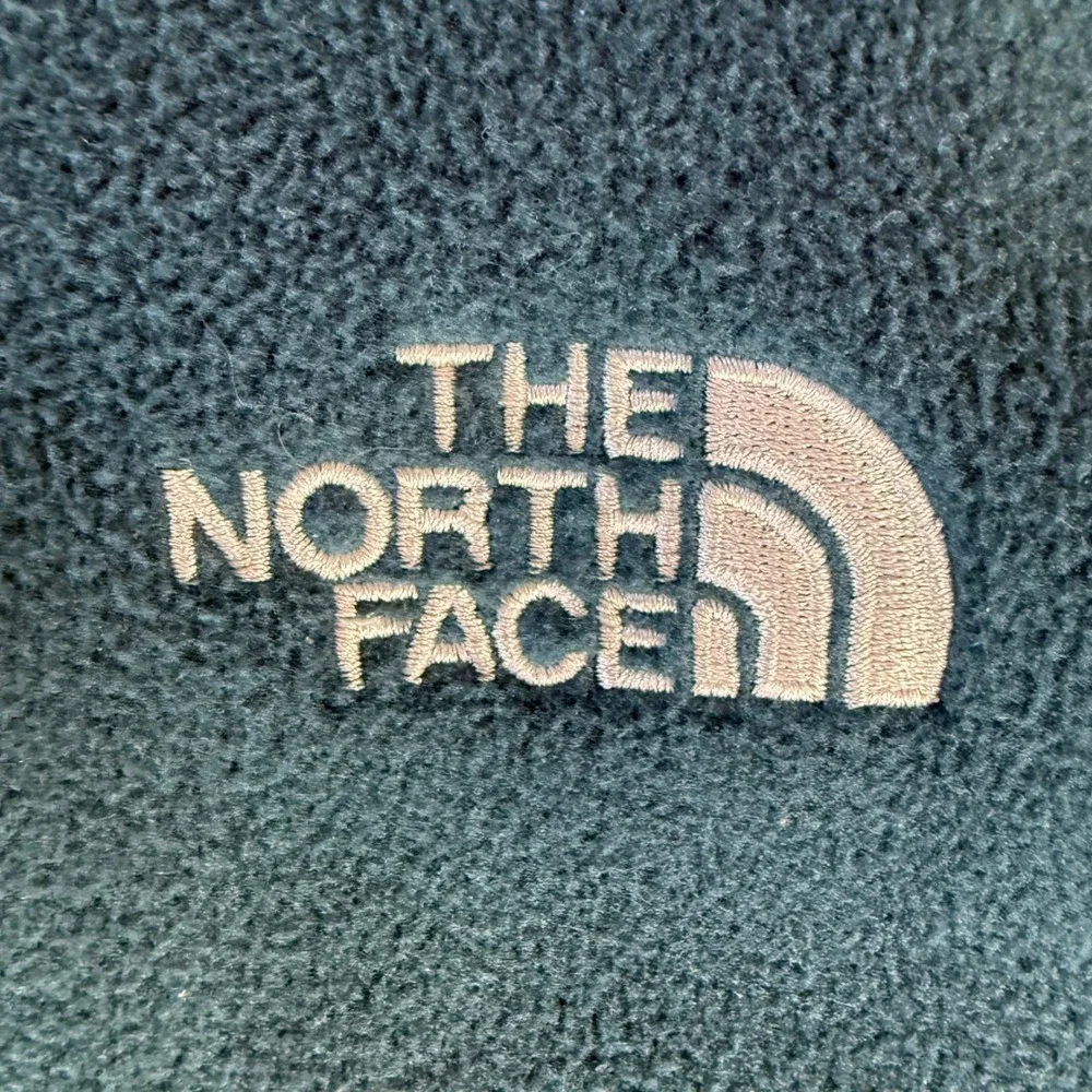 The North Face Mens XL Full Zip Fleece Jacket Teal Blue Raglan Sleeve Cinch Hem